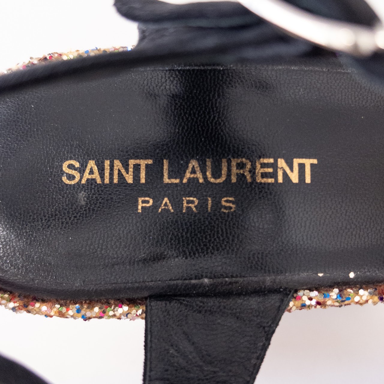 Saint Laurent Rainbow Glitter Platform Sandals