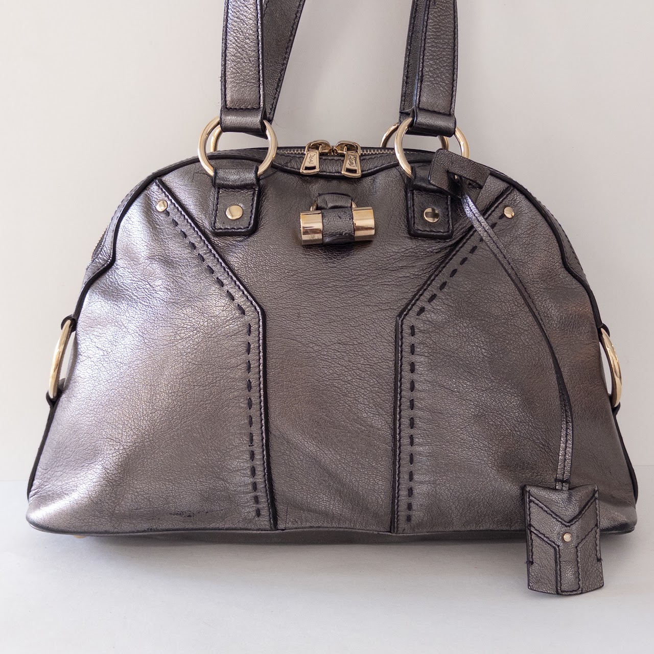 Yves Saint Laurent Muse Metallic Leather Shoulder Bag