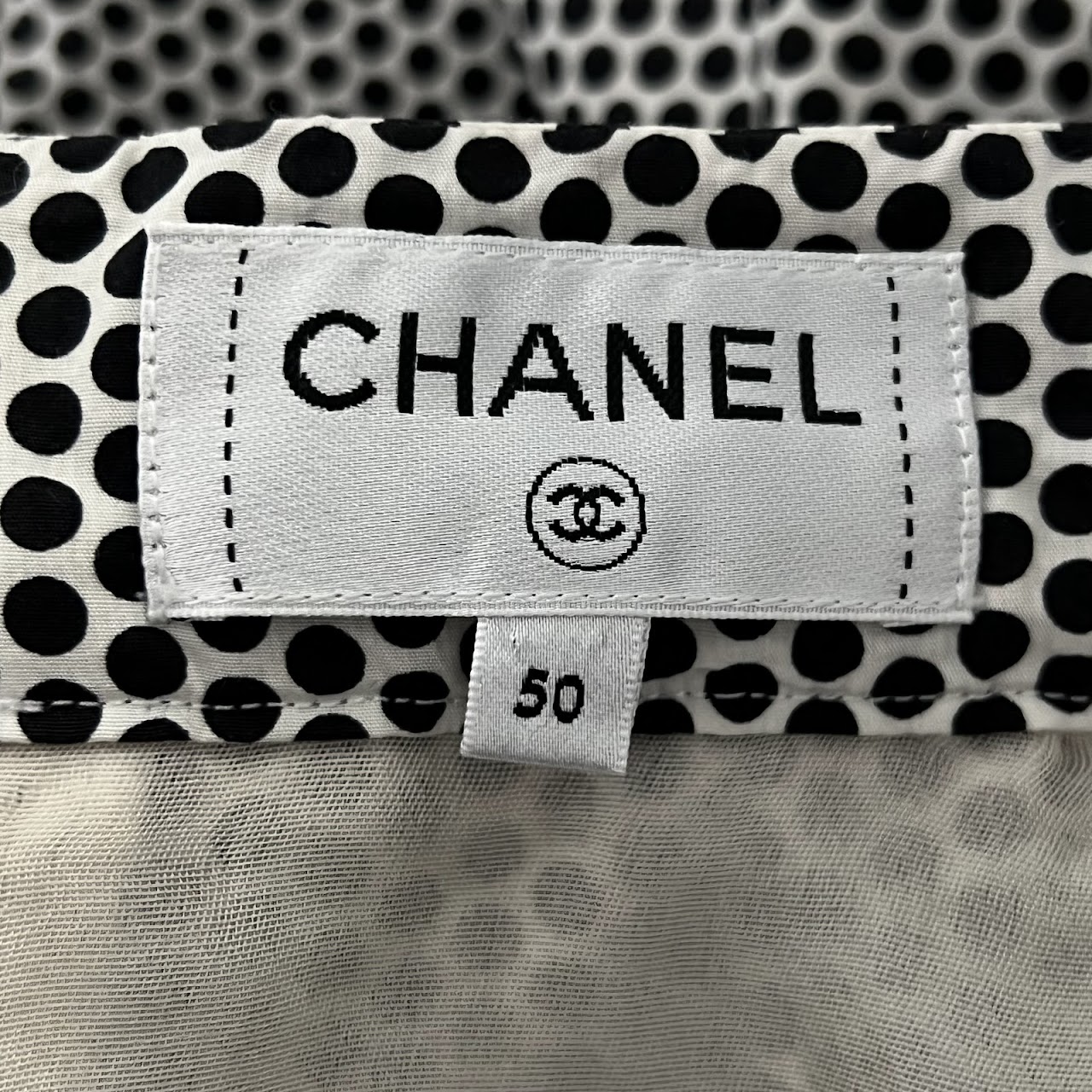 Chanel Black and White Polka-Dot Skirt