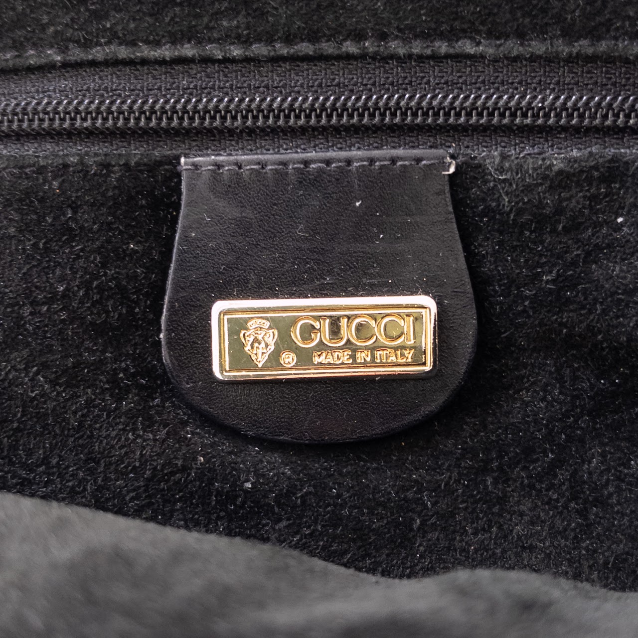 Gucci Vintage Black Leather Crossbody Bag