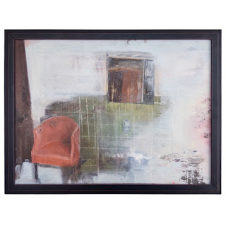 Abstracted Interior Signed Contemporary Oil Painting