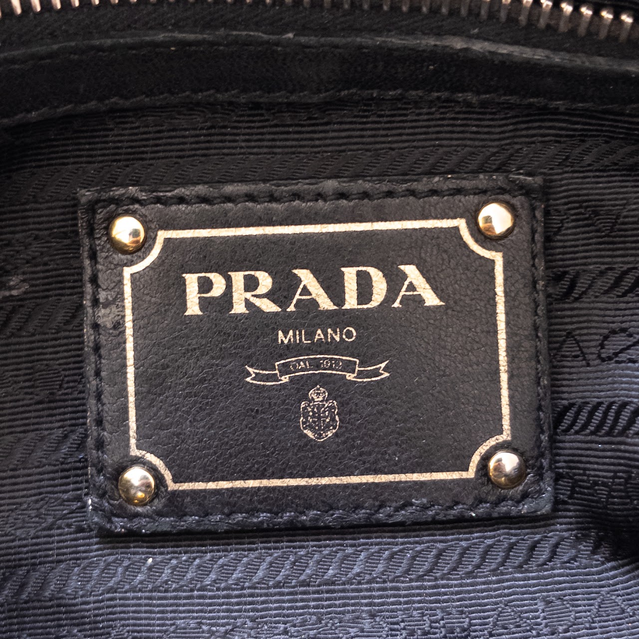 Prada Lambskin Bow Accent Hobo Bag