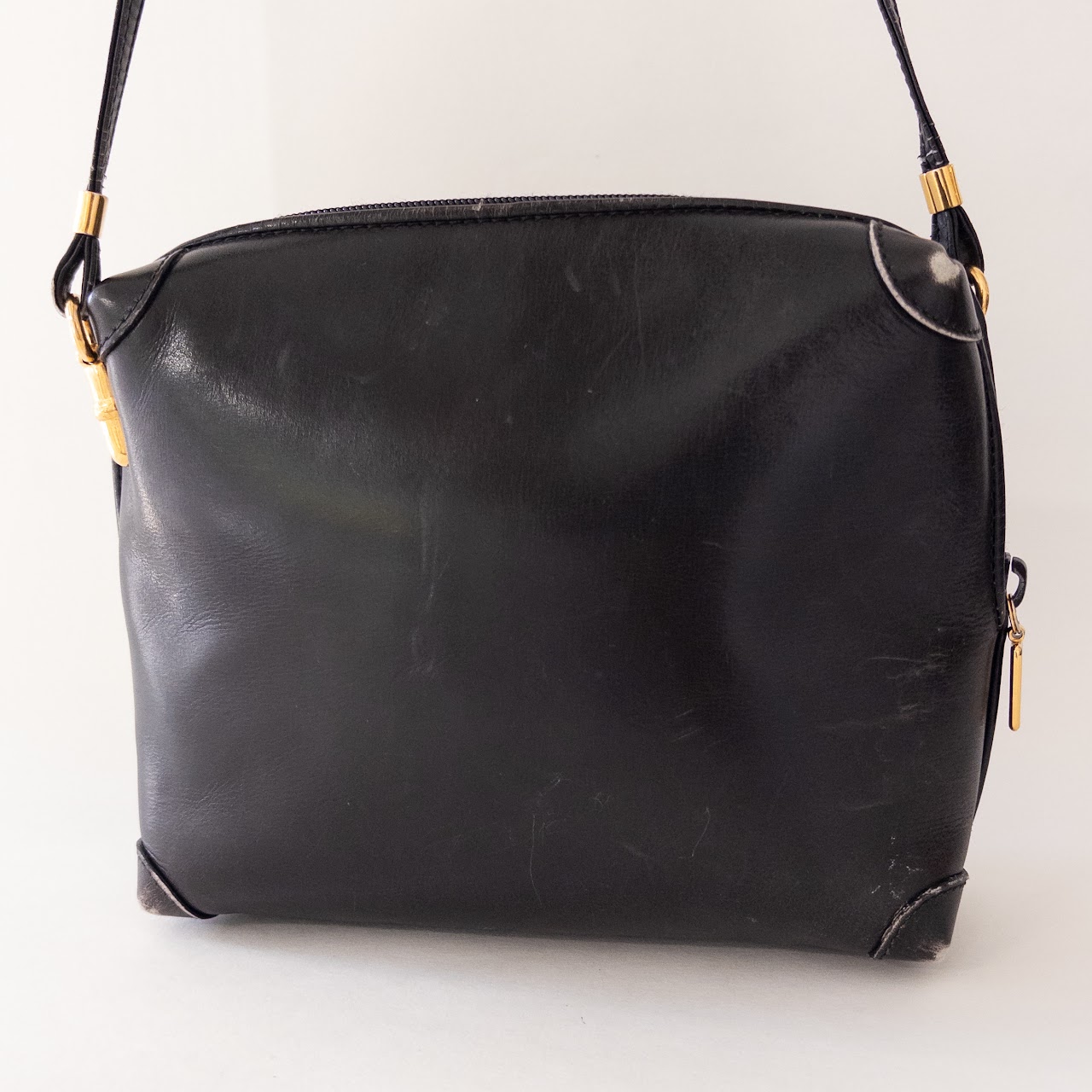 Gucci Vintage Black Leather Crossbody Bag