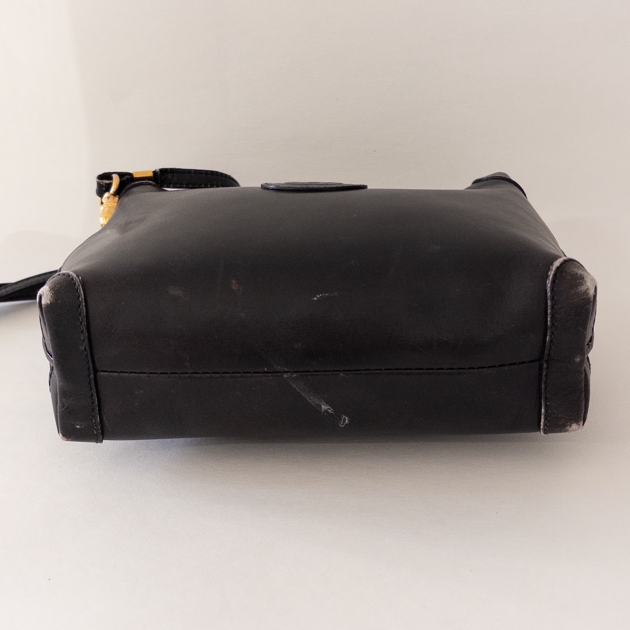 Gucci Vintage Black Leather Crossbody Bag