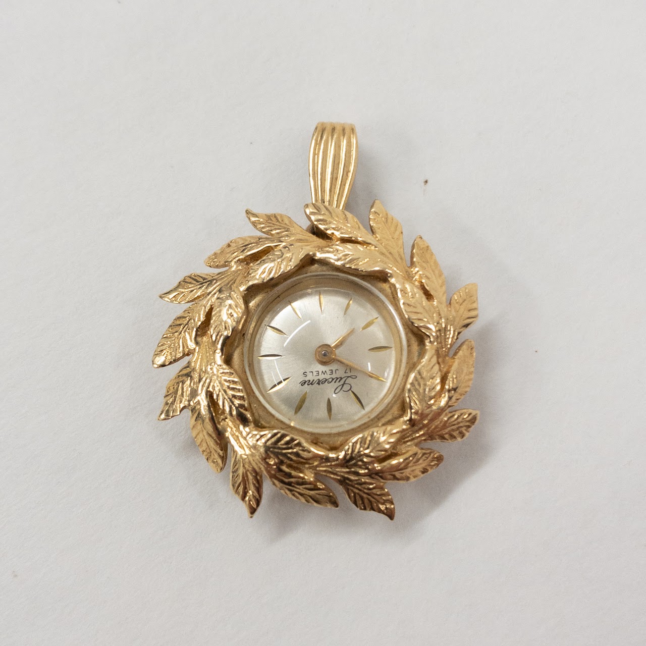 14K Gold Lucerne 17 Jewel Pendant Watch