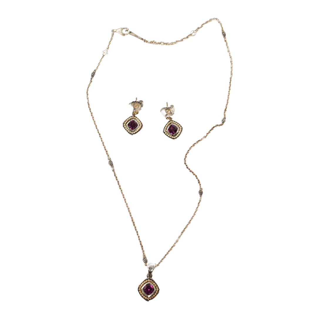 18K Gold and Sterling Silver Lagos Necklace and Earring Set