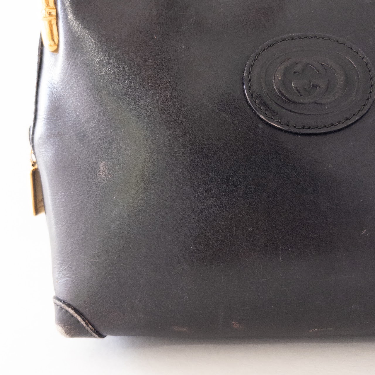 Gucci Vintage Black Leather Crossbody Bag