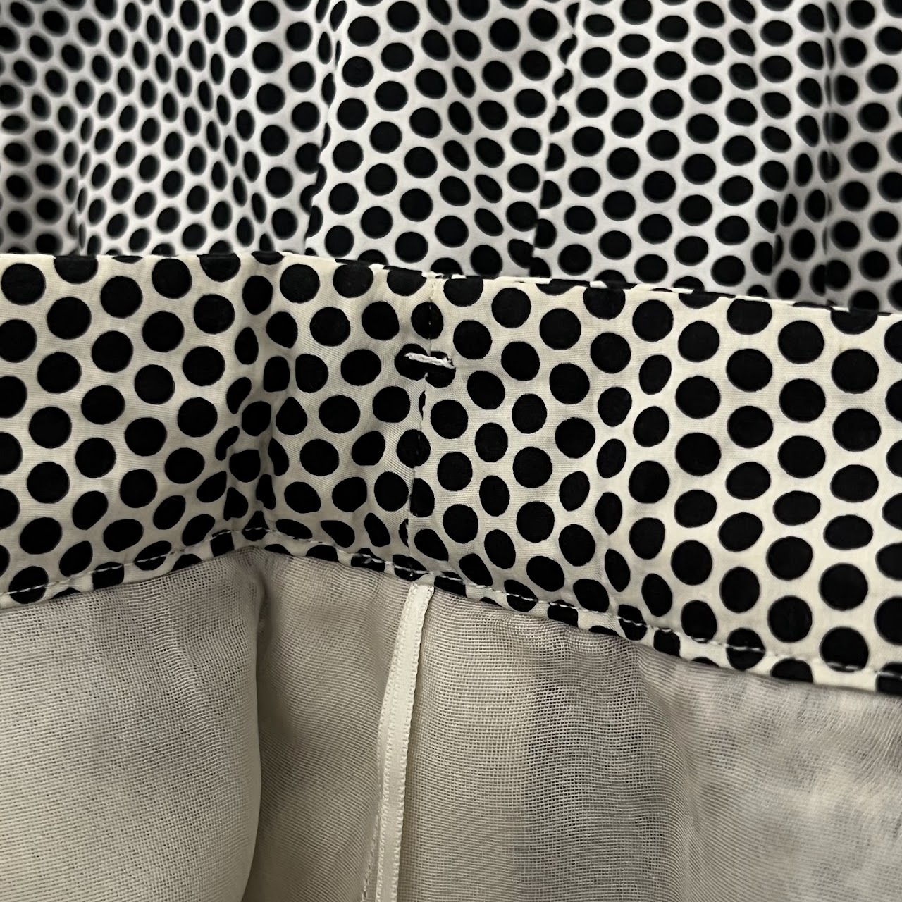 Chanel Black and White Polka-Dot Skirt