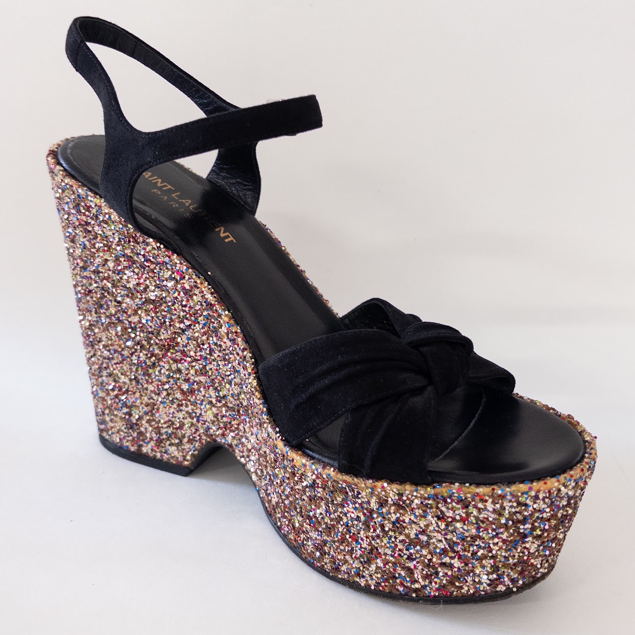 Saint Laurent Rainbow Glitter Platform Sandals