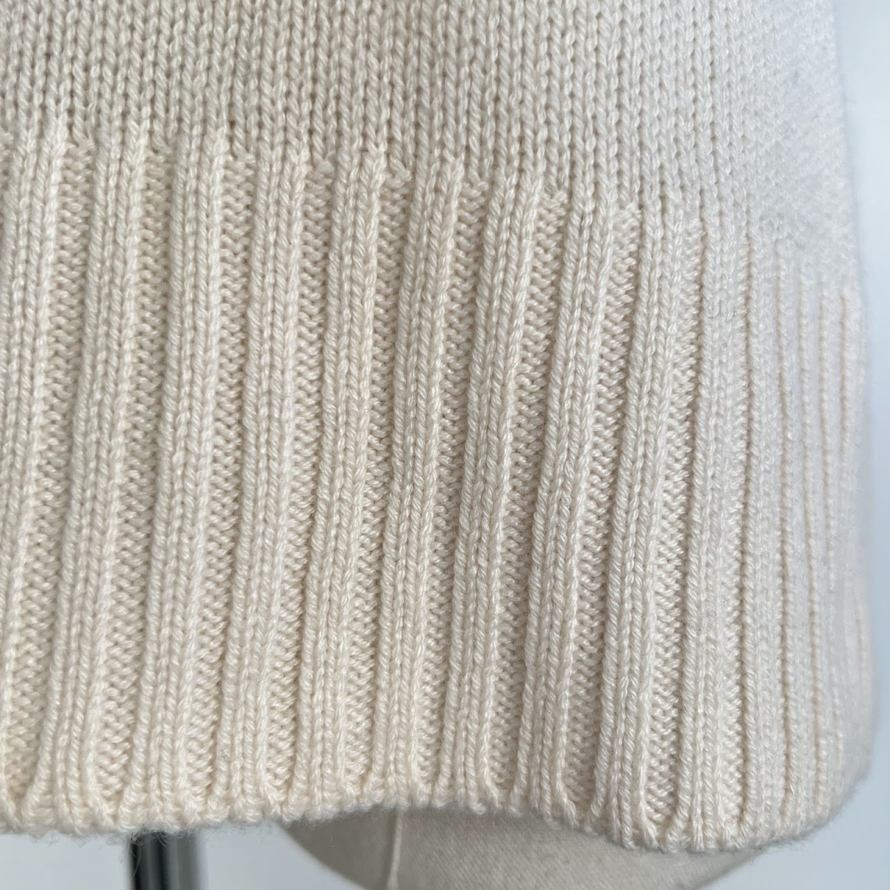 Prada Cream Knit Short-Sleeve Sweater