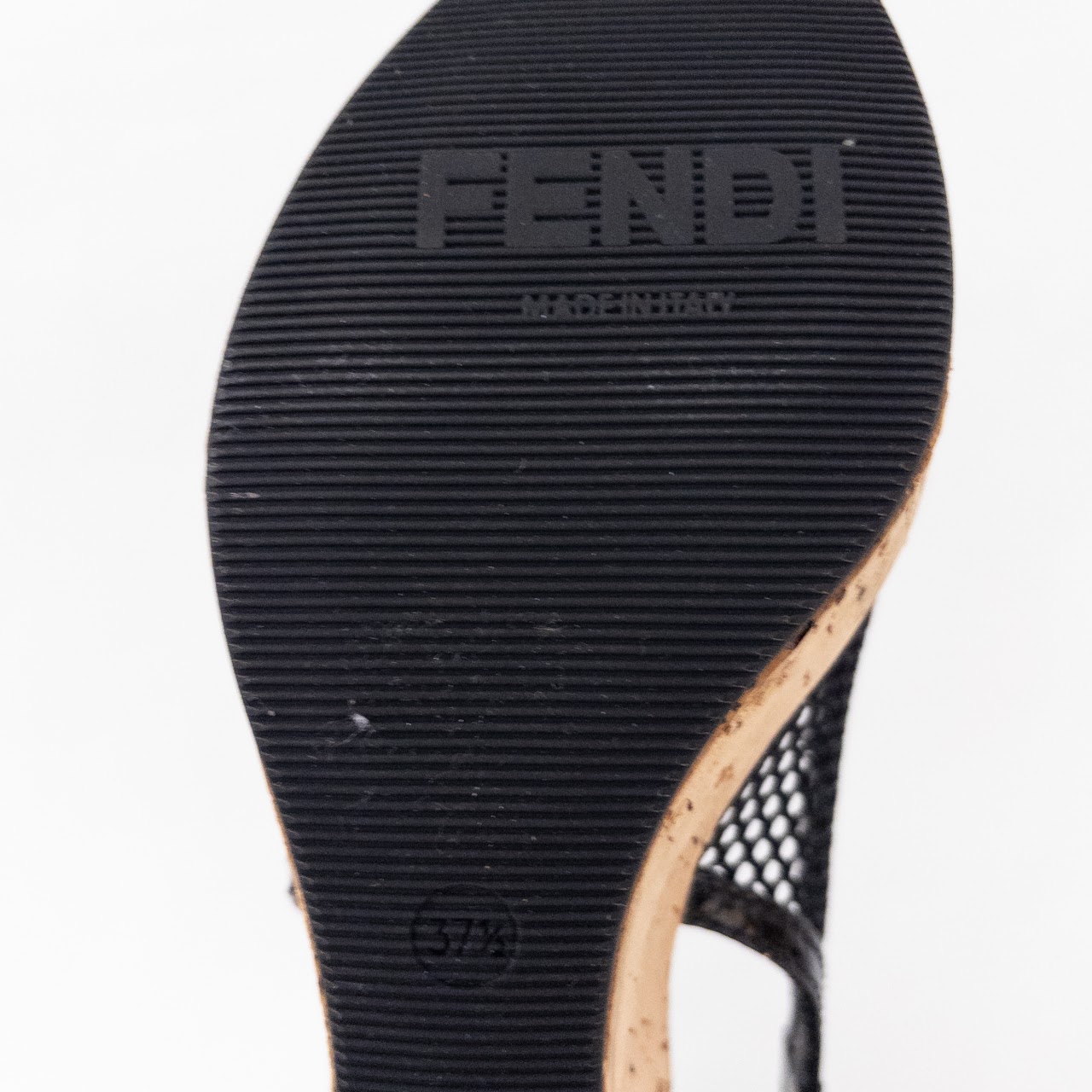 Fendi Mesh and Cork Platform Wedges