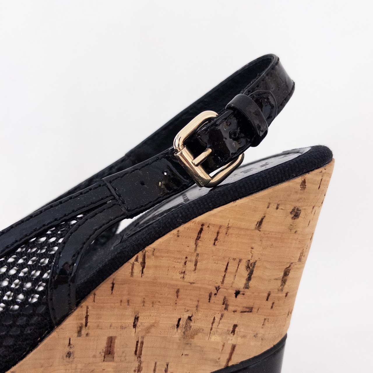 Fendi Mesh and Cork Platform Wedges