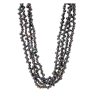 Tahitian Pearl Very Long Single Strand Necklace