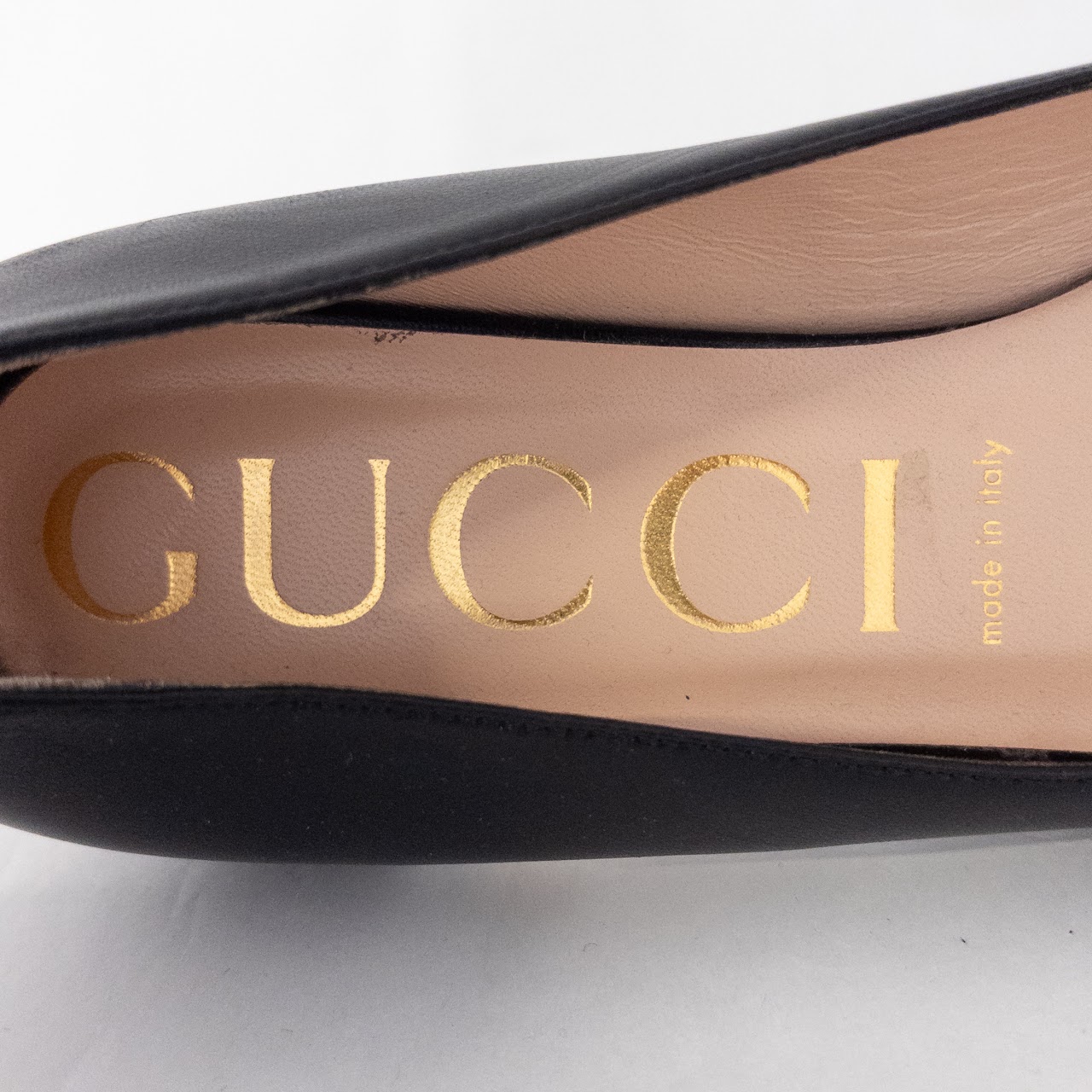 Gucci Square Toe Leather Flats