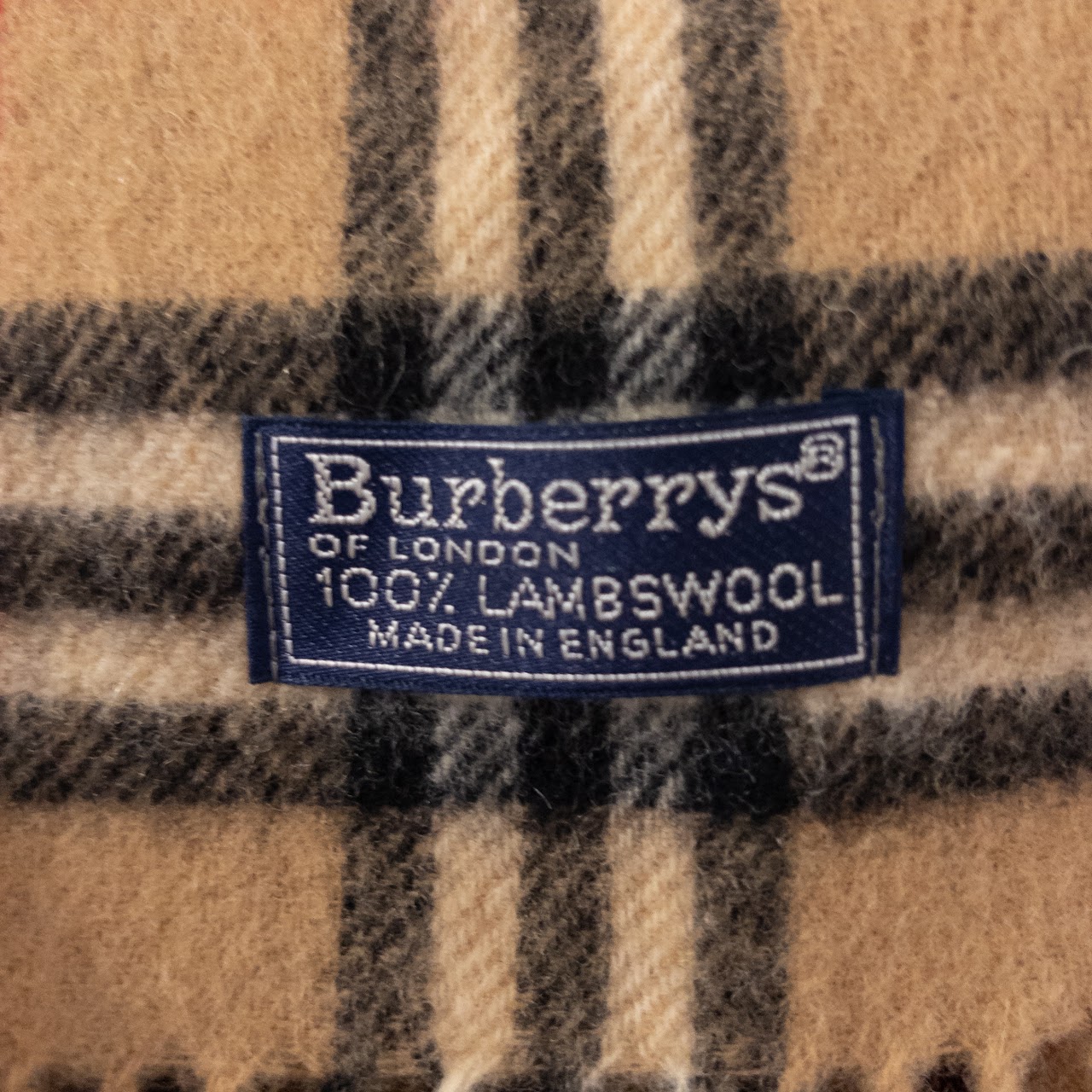 Burberrys of London Lambswool Classic Camel Check Scarf