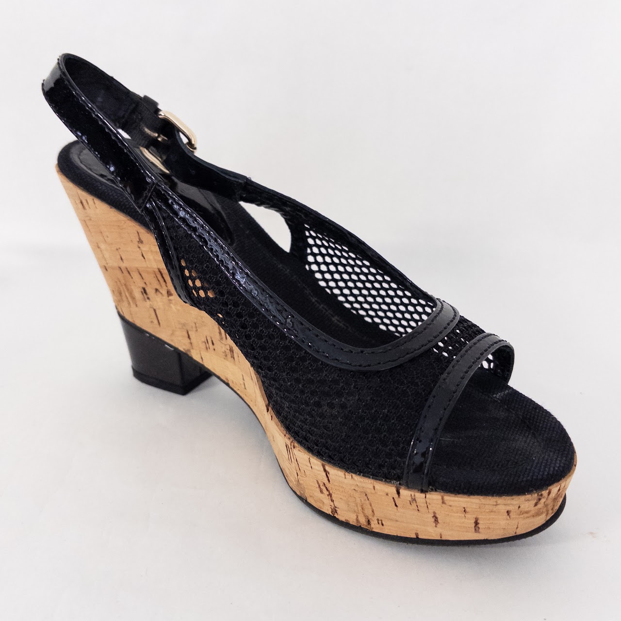 Fendi Mesh and Cork Platform Wedges