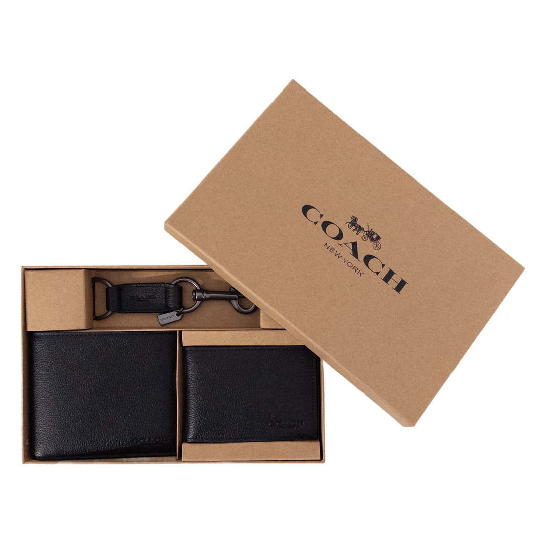 Coach NEW Bi-Fold Wallet, Card Wallet and Keychain Gift Set