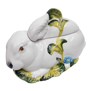 Christian Dior Italian Ceramic Lidded Rabbit Box