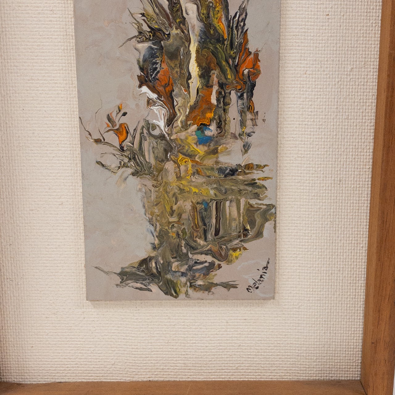 Melania Mid-Century Abstract Signed Small Format Painting