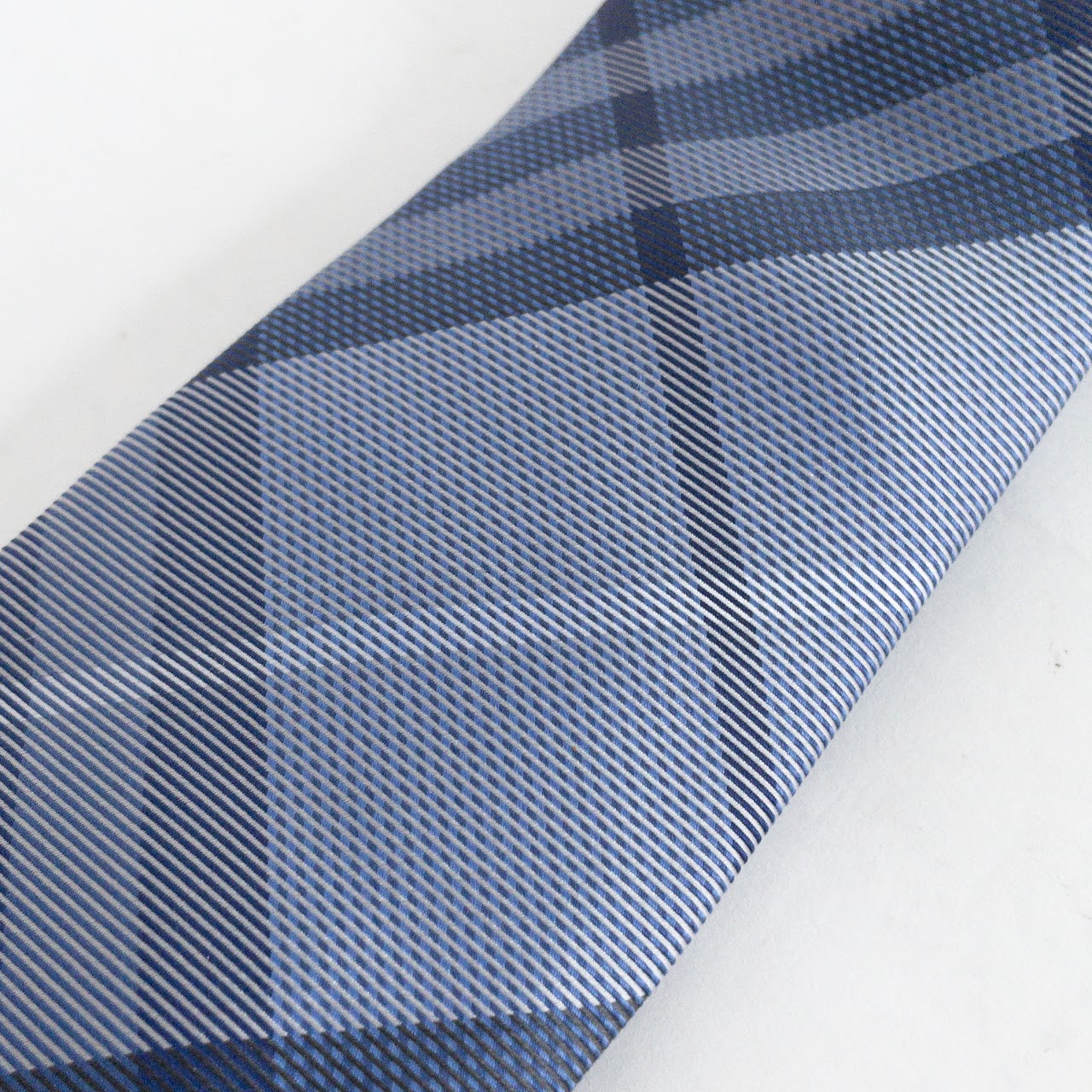 Burberry Silk Blue Plaid Tie