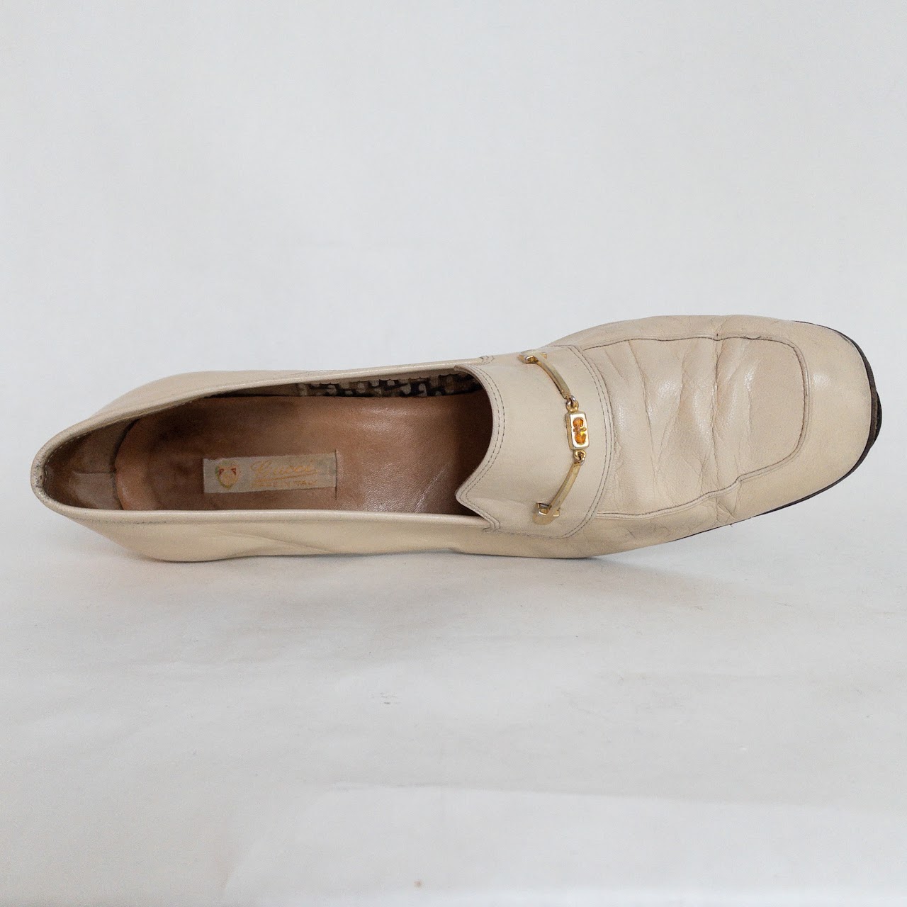 Gucci Leather Low Heel Loafers