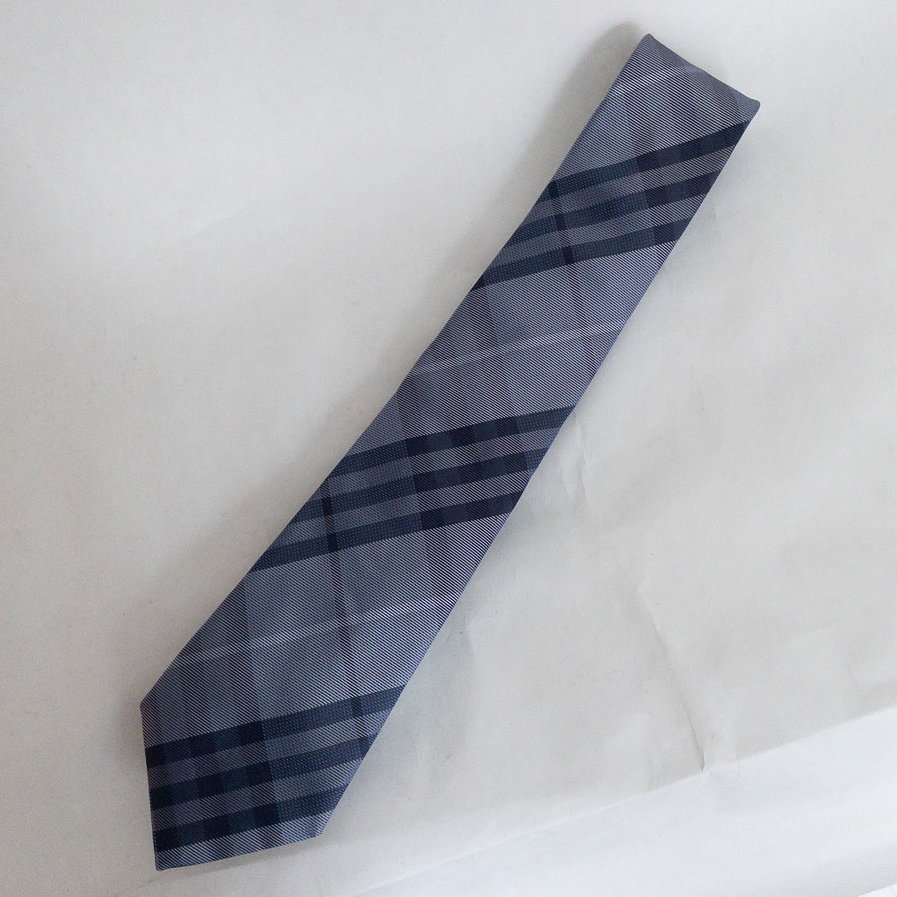 Burberry Silk Blue Plaid Tie