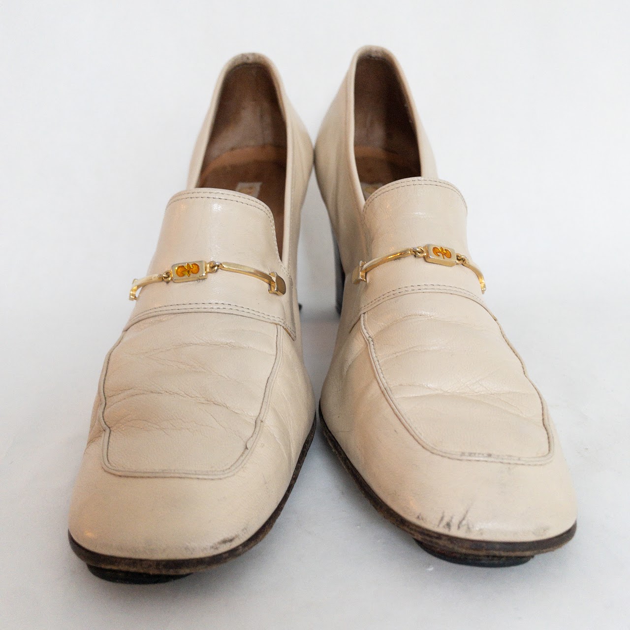 Gucci Leather Low Heel Loafers