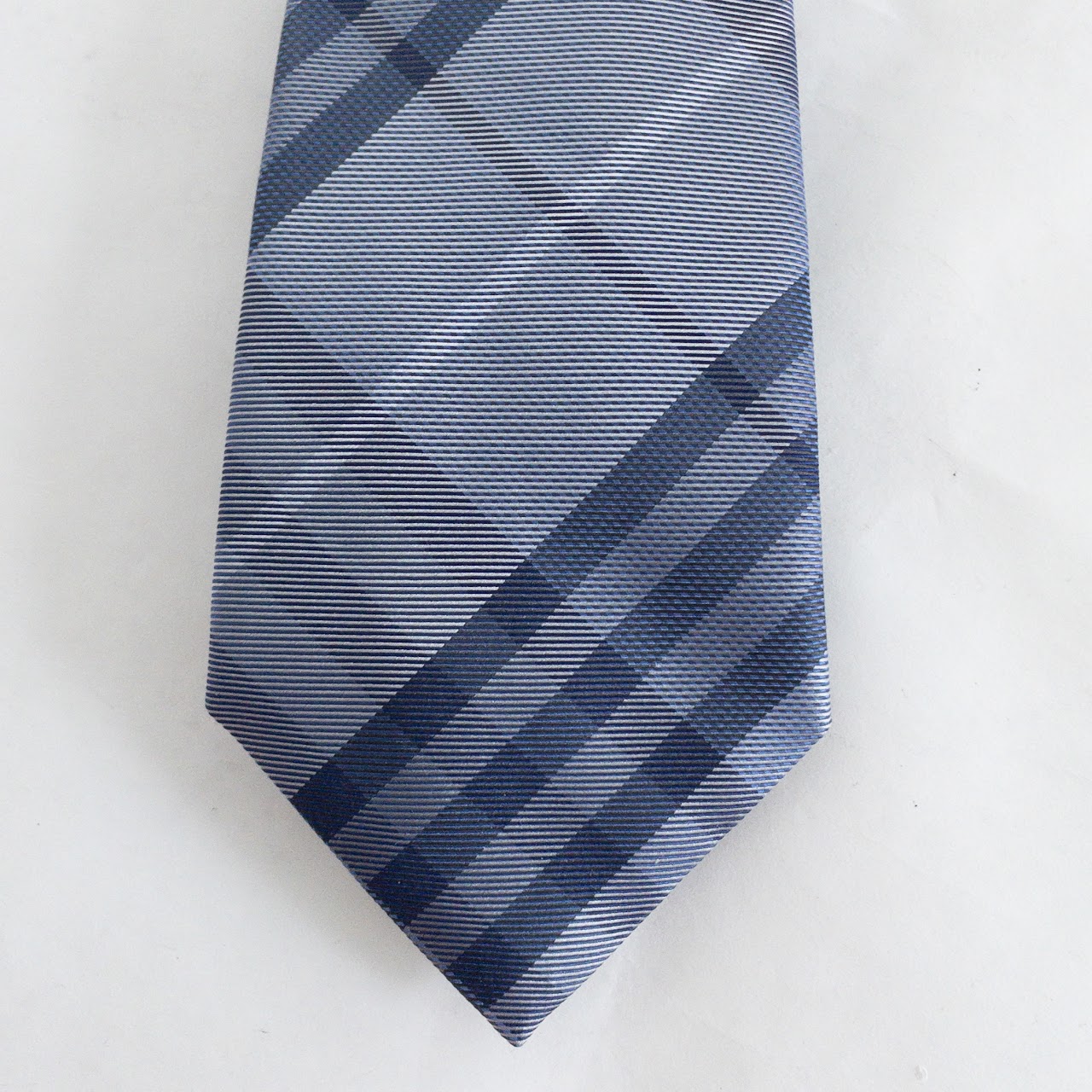 Burberry Silk Blue Plaid Tie