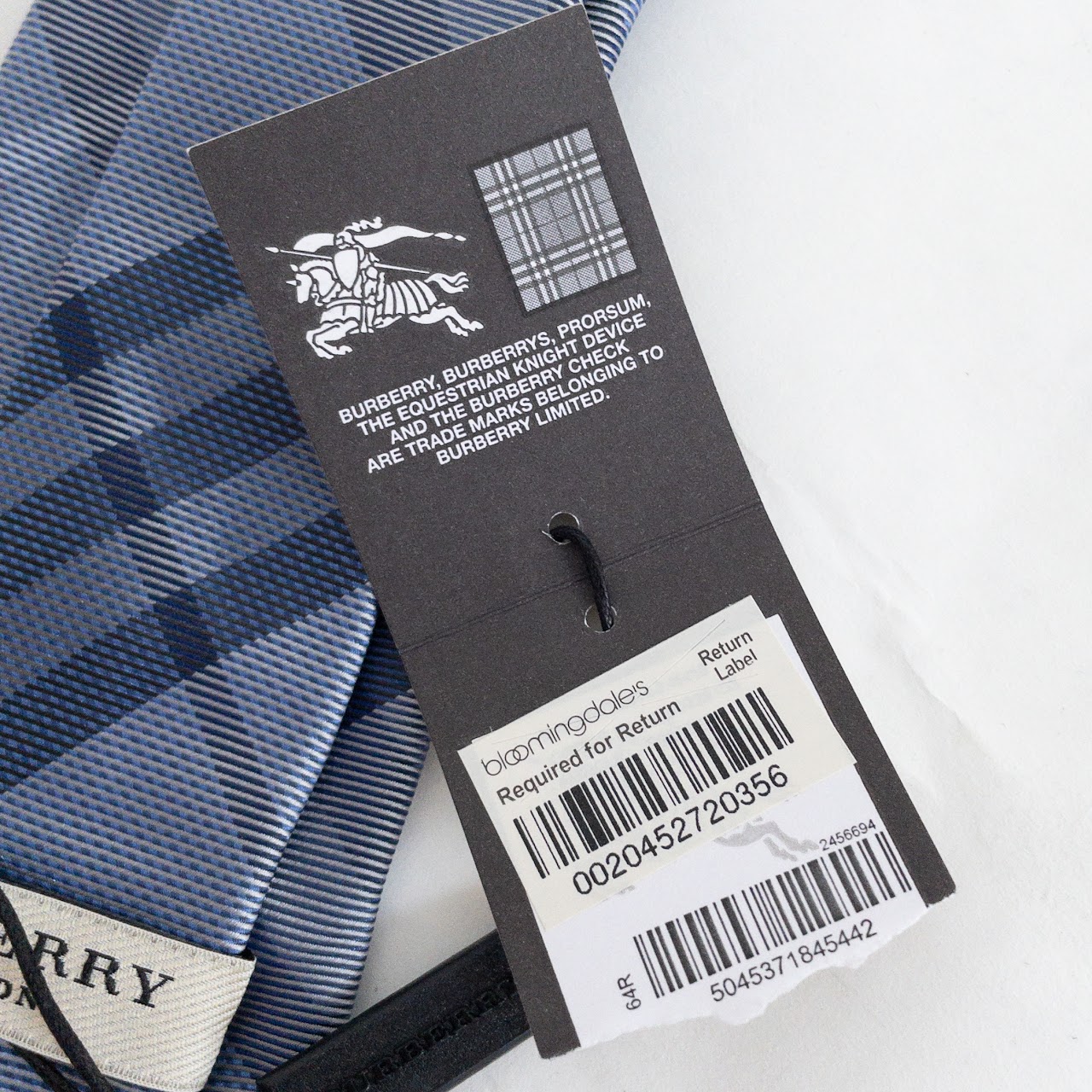 Burberry Silk Blue Plaid Tie