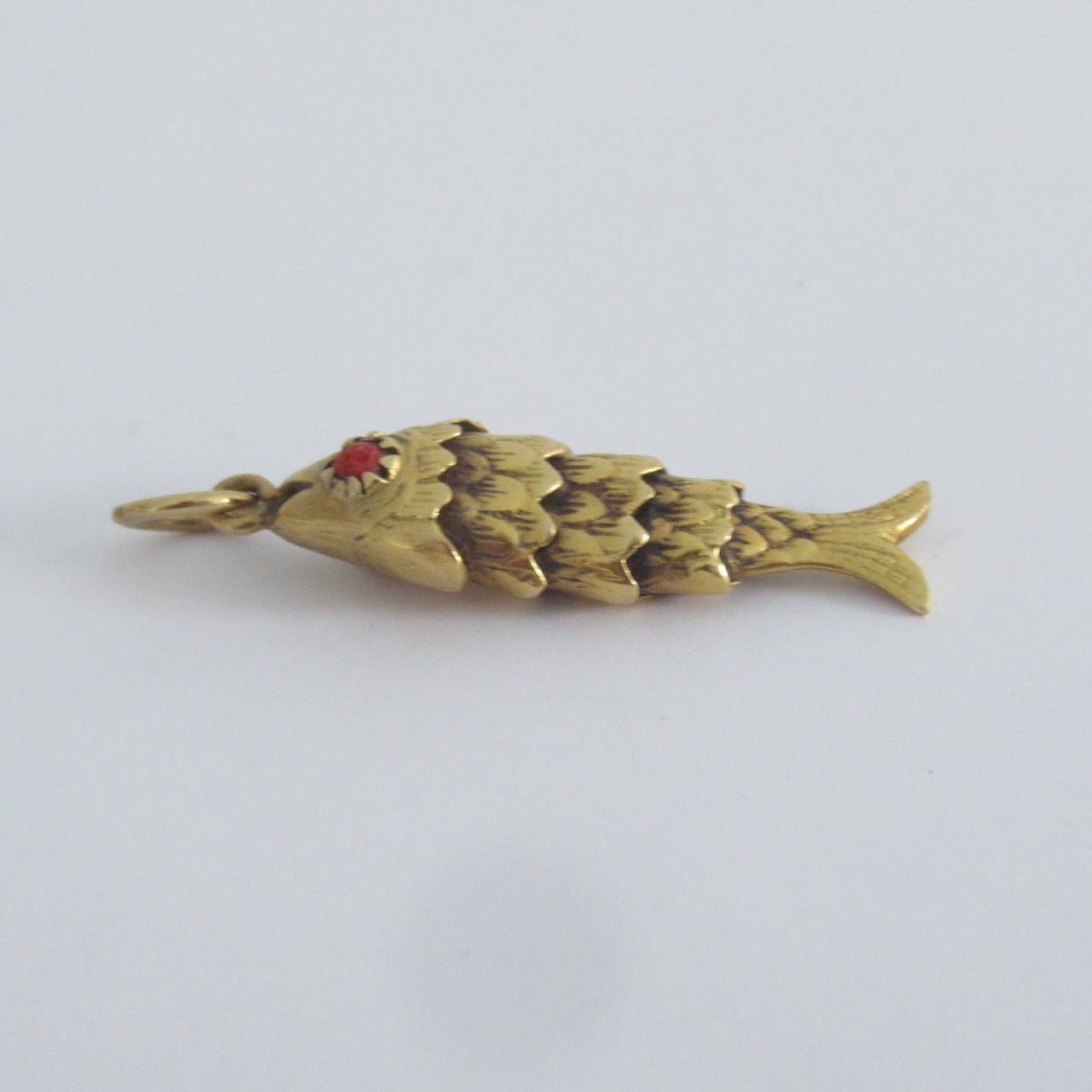 18K Gold Articulated Fish Pendant