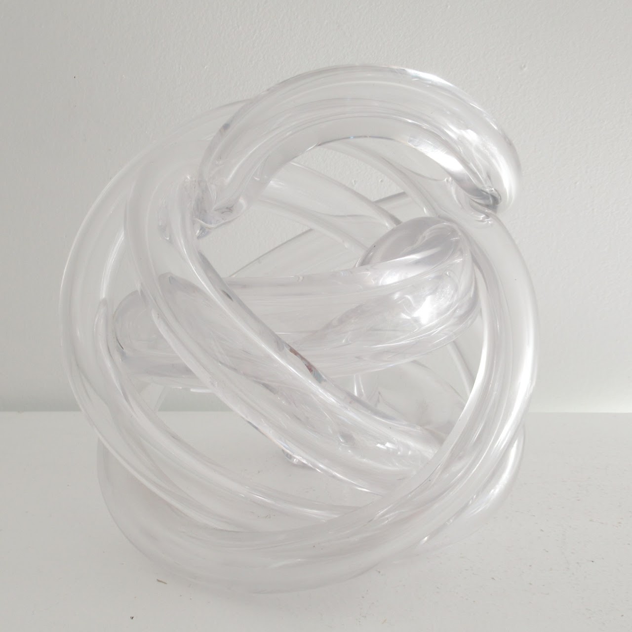 Signed Sculptural Glass Knot Pair