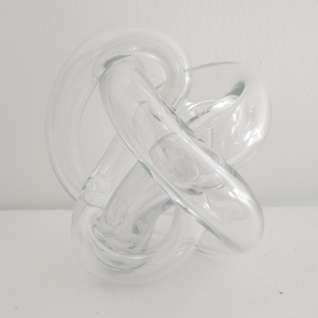 Signed Sculptural Glass Knot Pair