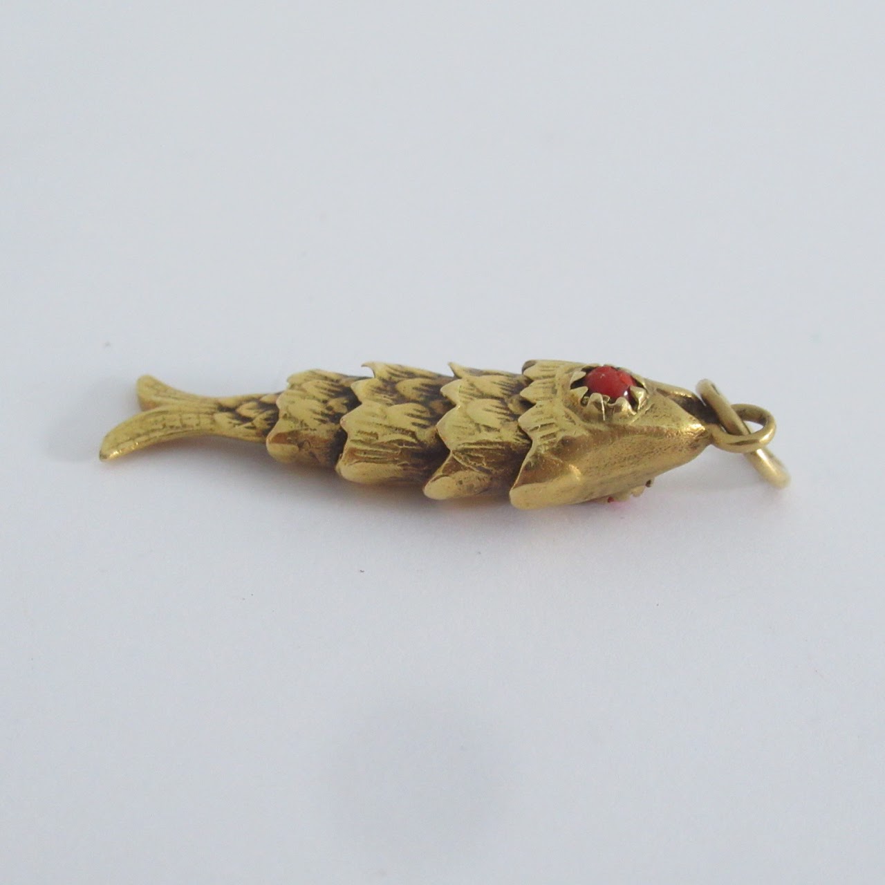 18K Gold Articulated Fish Pendant