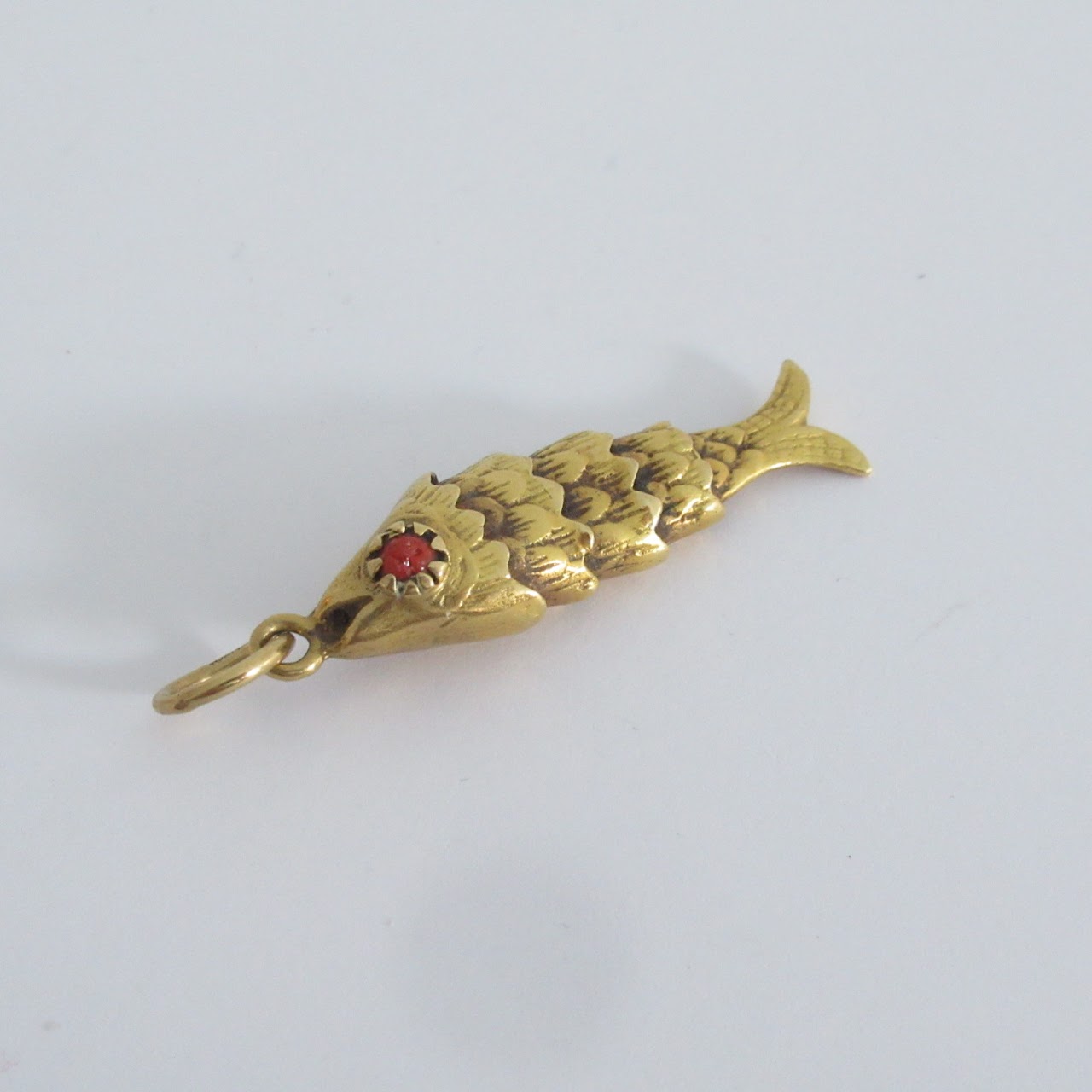 18K Gold Articulated Fish Pendant