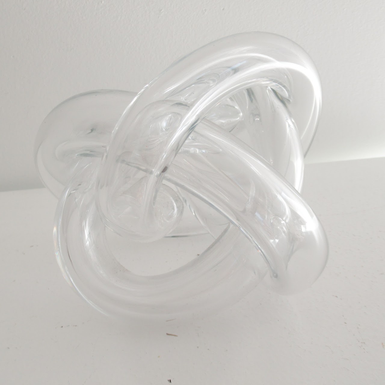 Signed Sculptural Glass Knot Pair