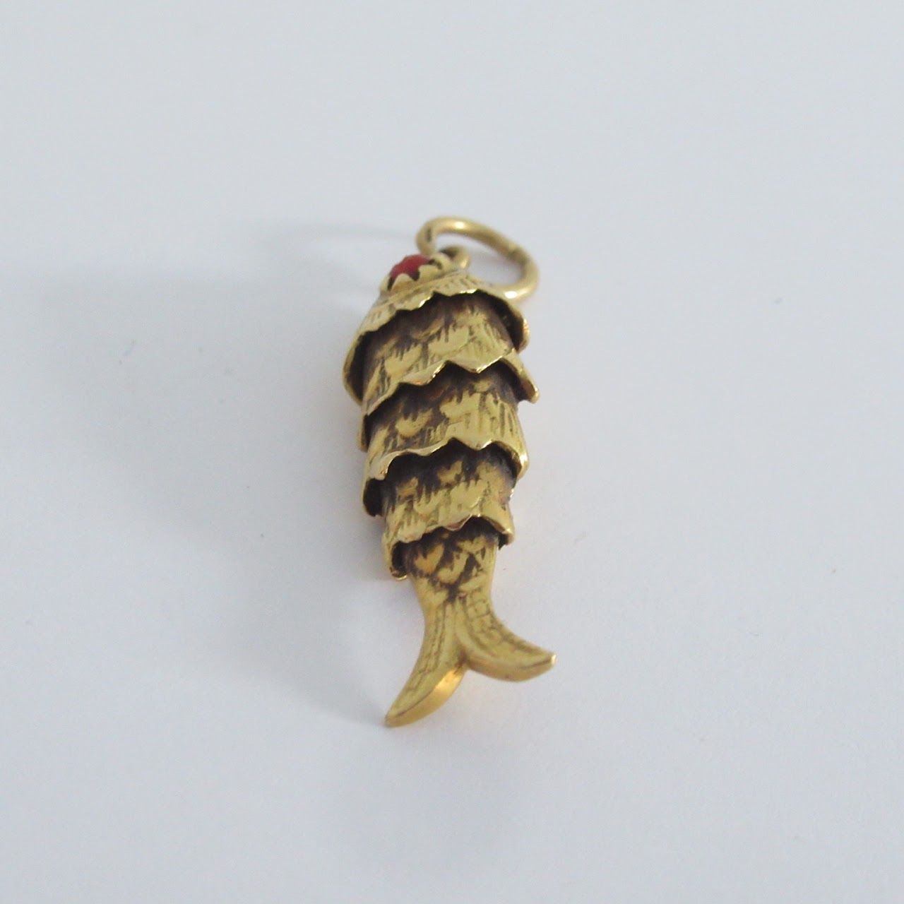 18K Gold Articulated Fish Pendant