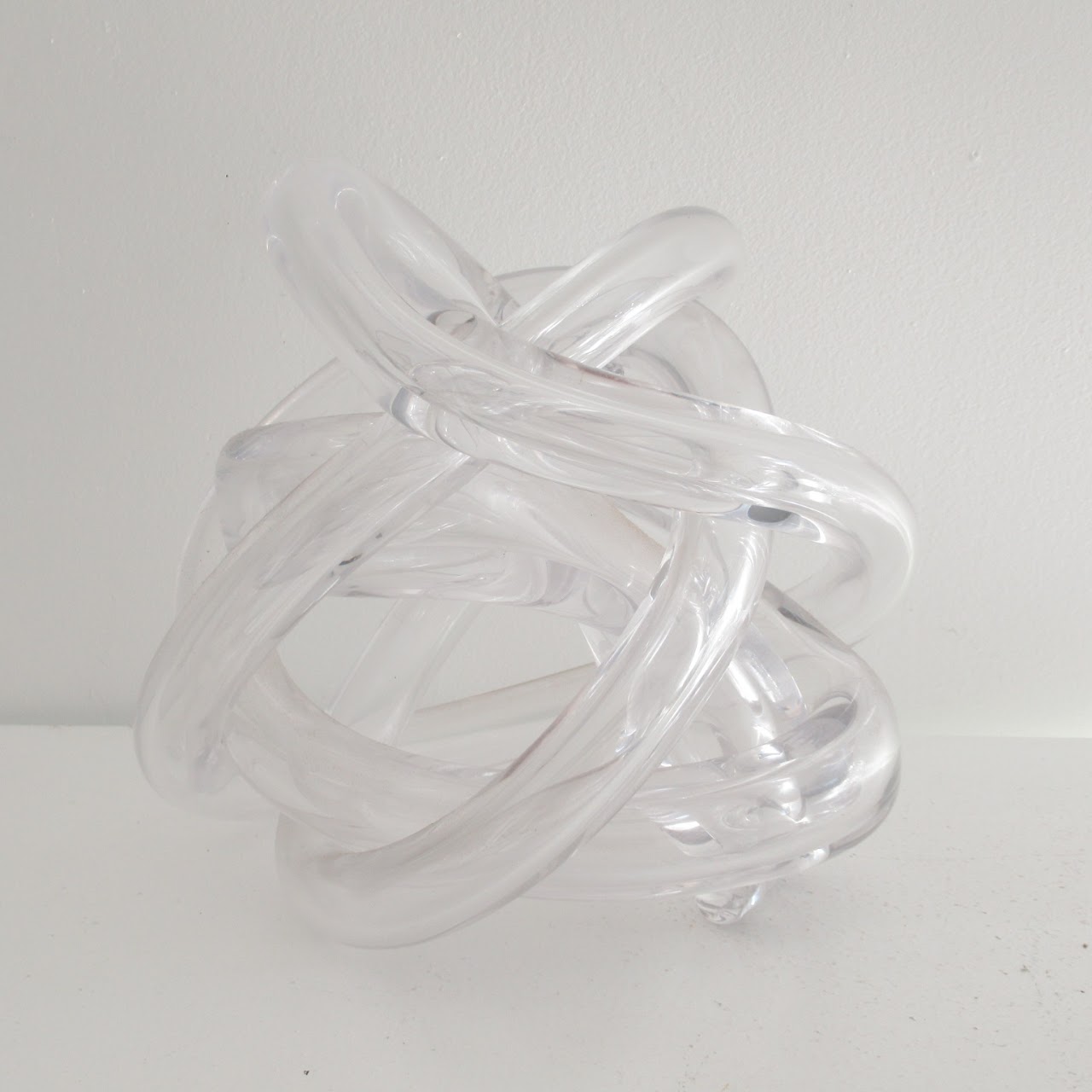 Signed Sculptural Glass Knot Pair