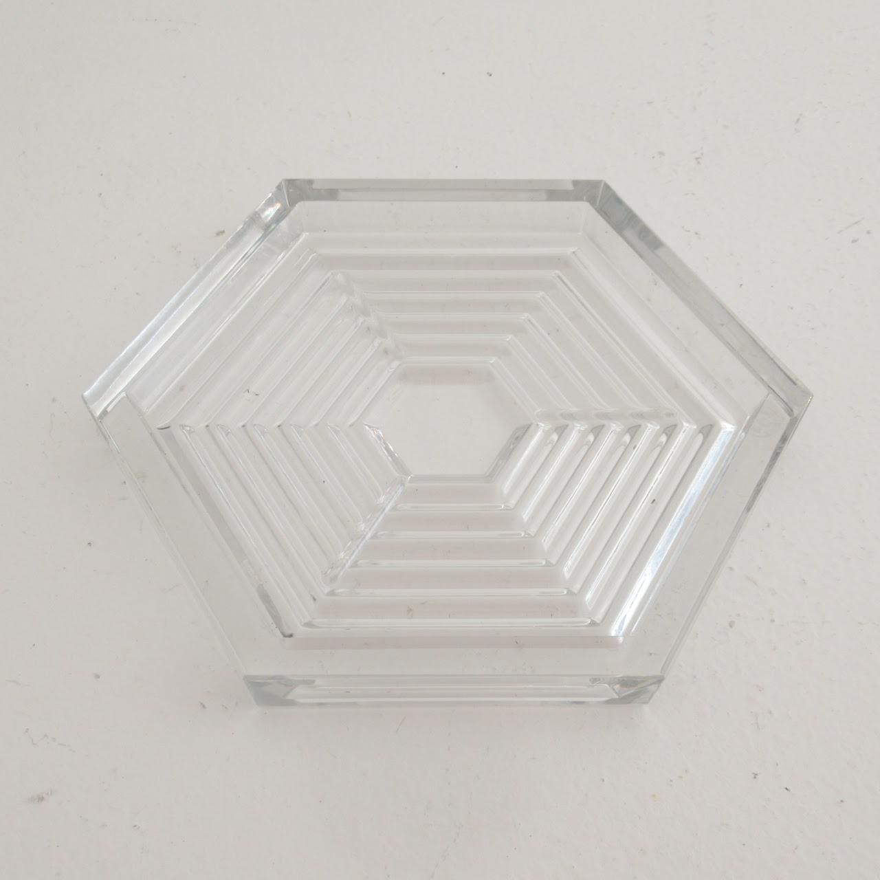 Baccarat Crystal Hexagonal Wine Coaster