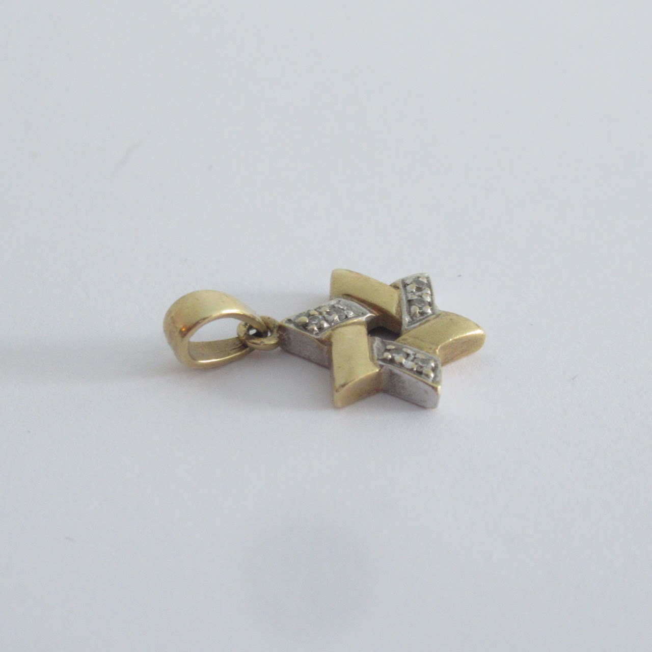 14K Gold and Diamond Star of David Pendant