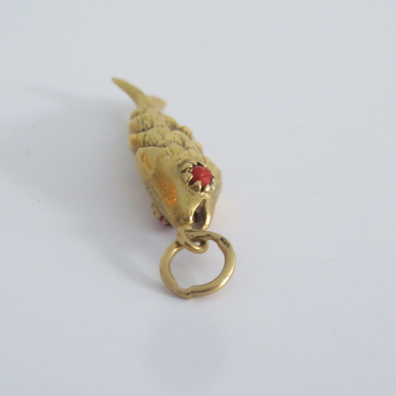 18K Gold Articulated Fish Pendant