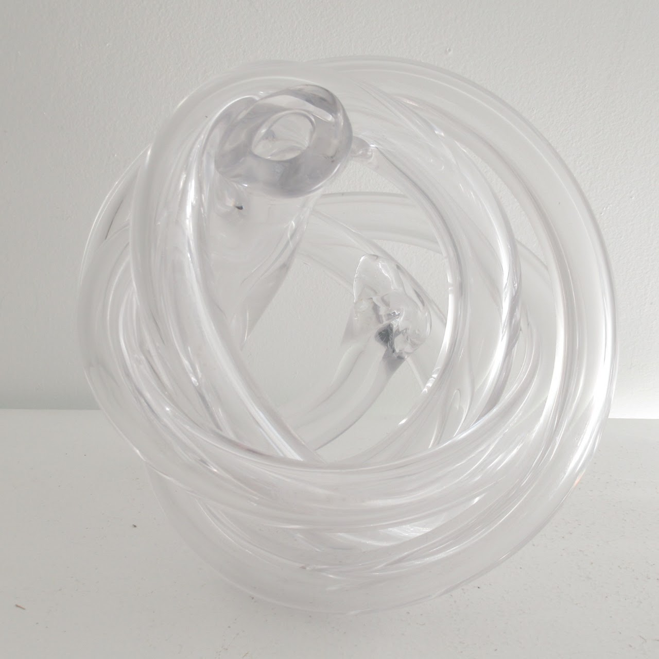 Signed Sculptural Glass Knot Pair