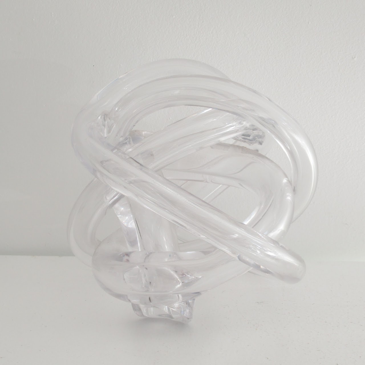 Signed Sculptural Glass Knot Pair