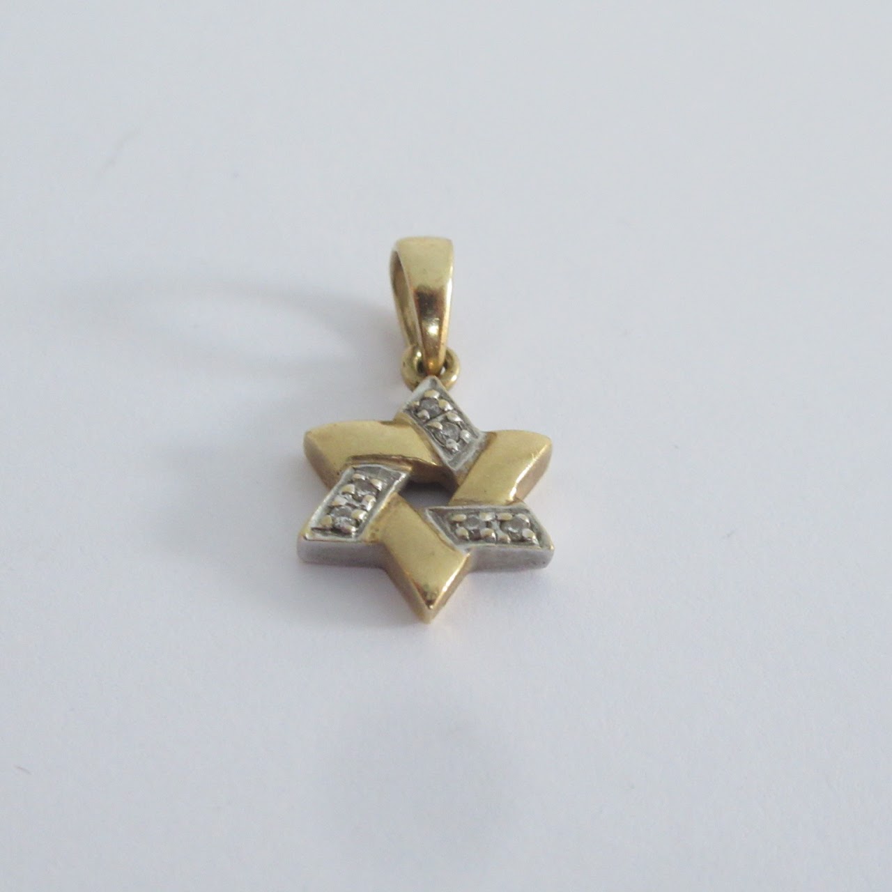 14K Gold and Diamond Star of David Pendant