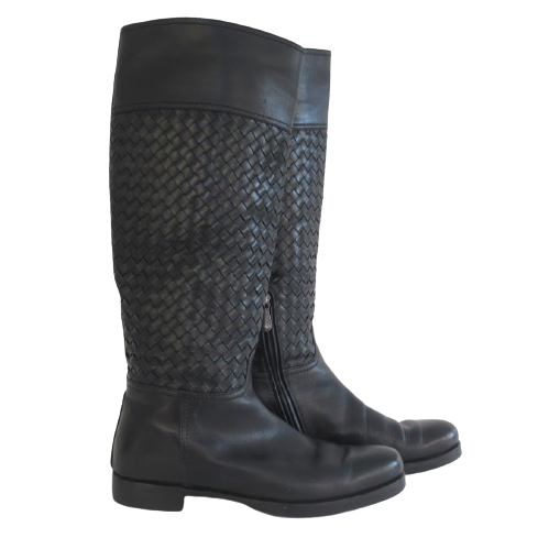 Bottega Veneta Black Leather Calf Boots