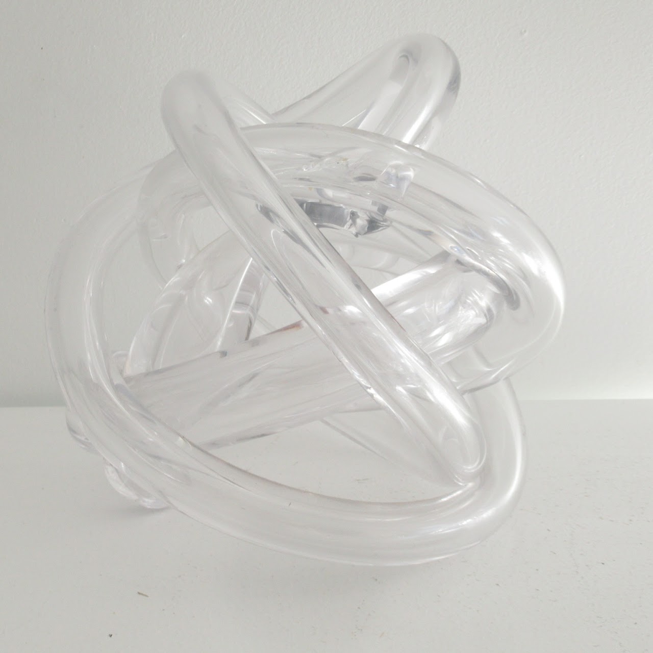 Signed Sculptural Glass Knot Pair