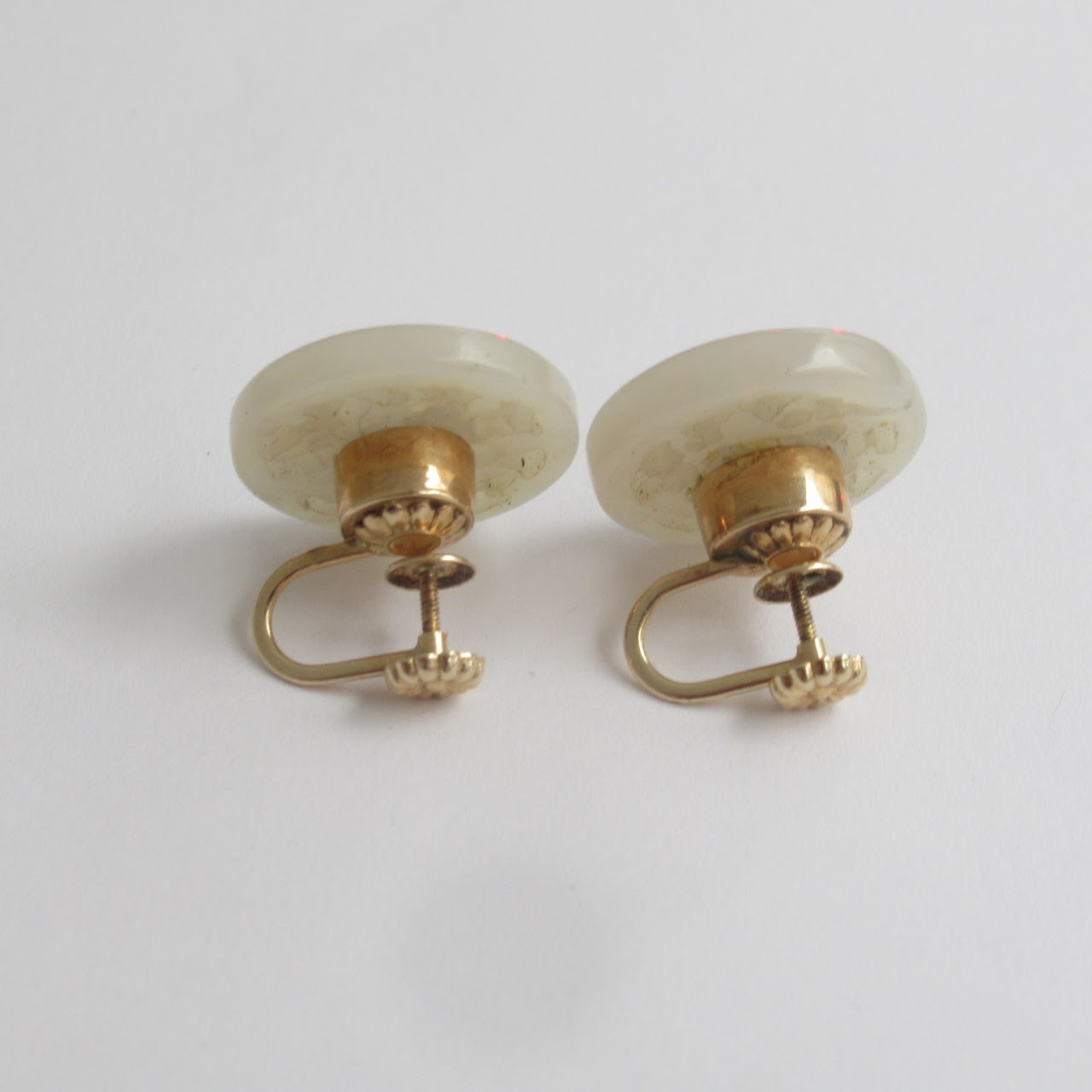 14K Gold and Jade Earrings