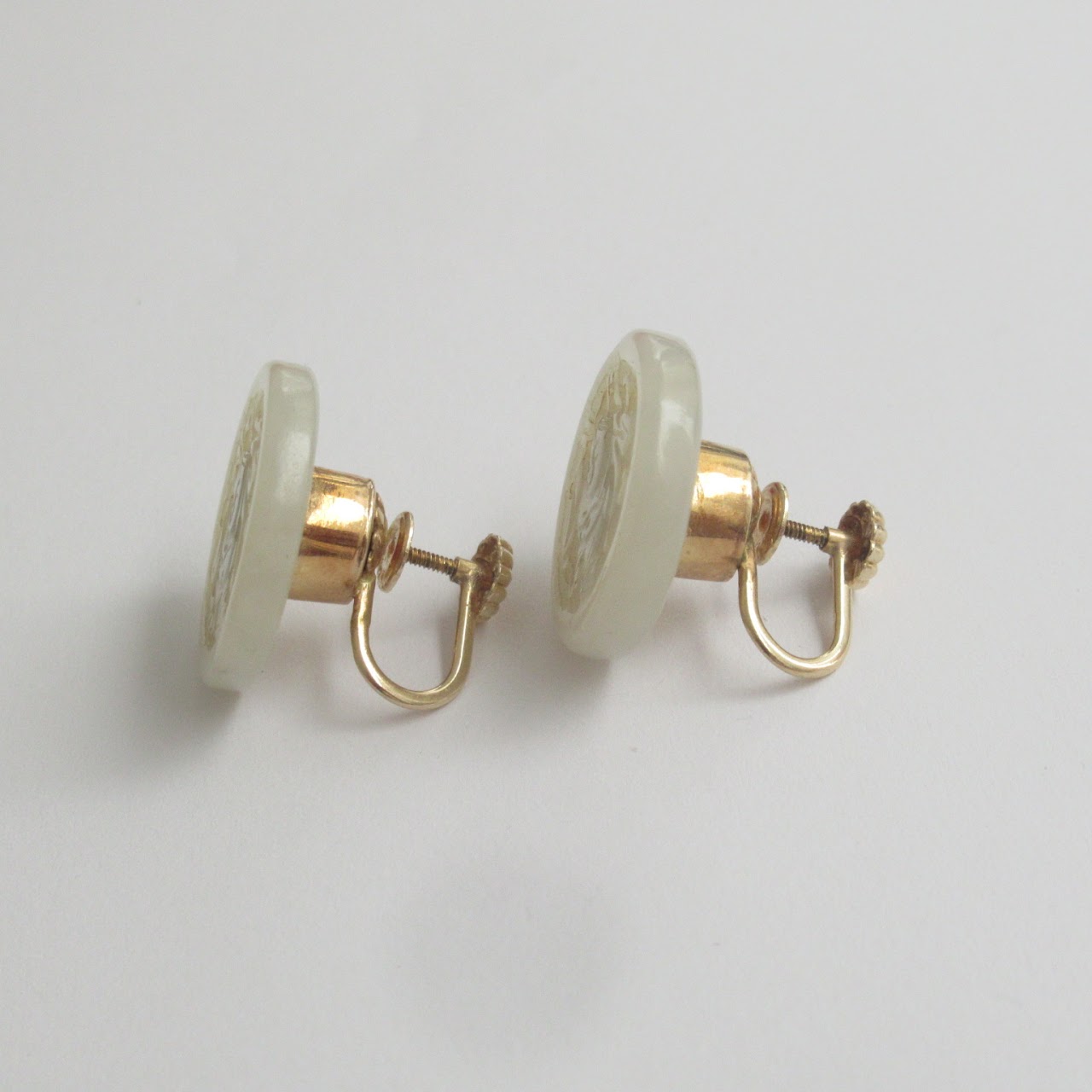 14K Gold and Jade Earrings