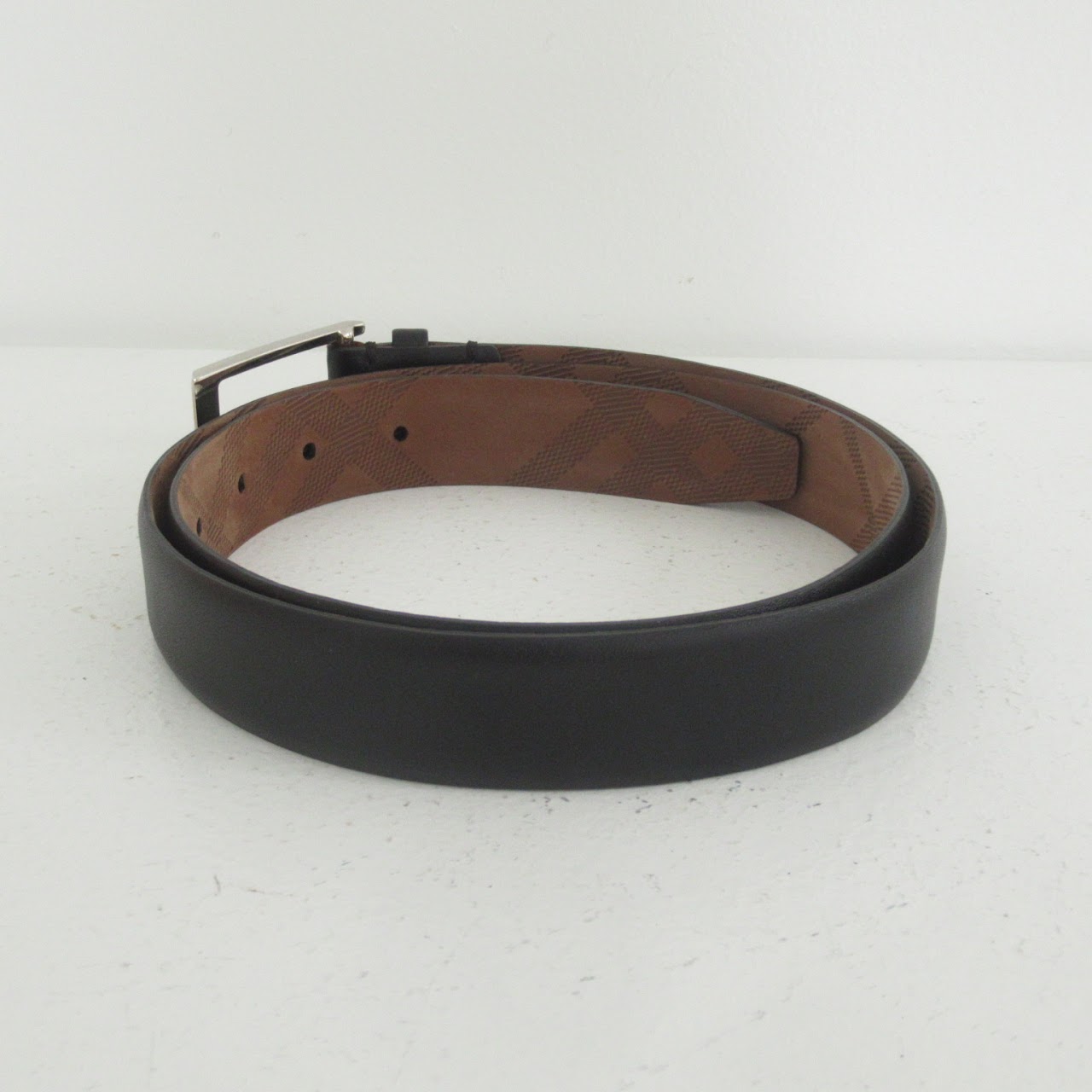 Burberry Black Leather Belt