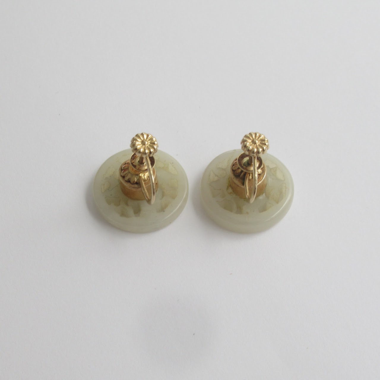 14K Gold and Jade Earrings