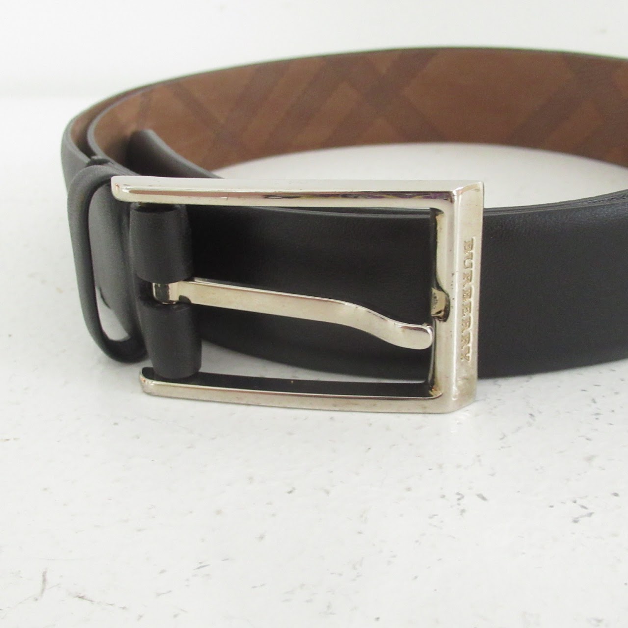 Burberry Black Leather Belt